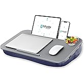 Istudyniture Lap Desk with Washable Cushion – Fits up to 17-Inch Laptops – Portable Laptop Desk & Stand – Bed desks & Tray for Writing, Reading, Working, Gaming on Bed, Couch, Floor – Large, Grey