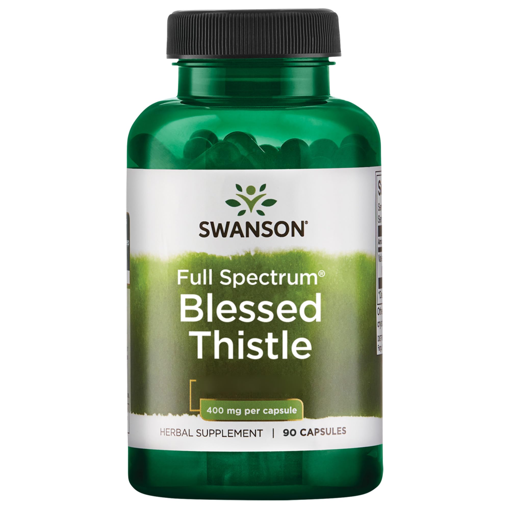 Swanson, Full Spectrum Blessed Thistle, 400mg, 90 Capsules, Lab-Tested, Soy-Free, Gluten-Free, GMO-Free