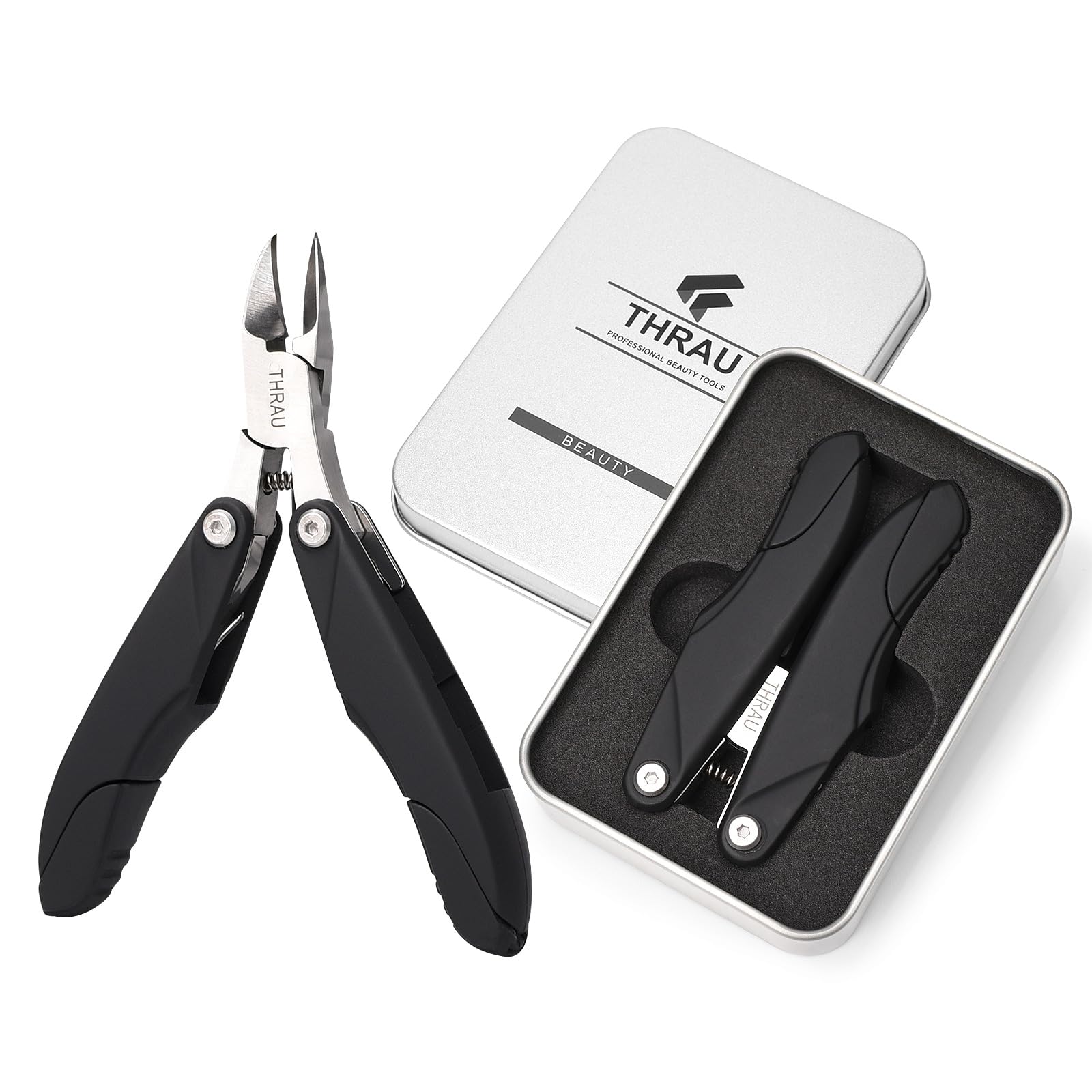 THRAU THRAU Foot Nail Clipper, 3 in 1 Folding Nail Clipper, Stainless Steel Nail Clipper, Gift Box Manicure Set