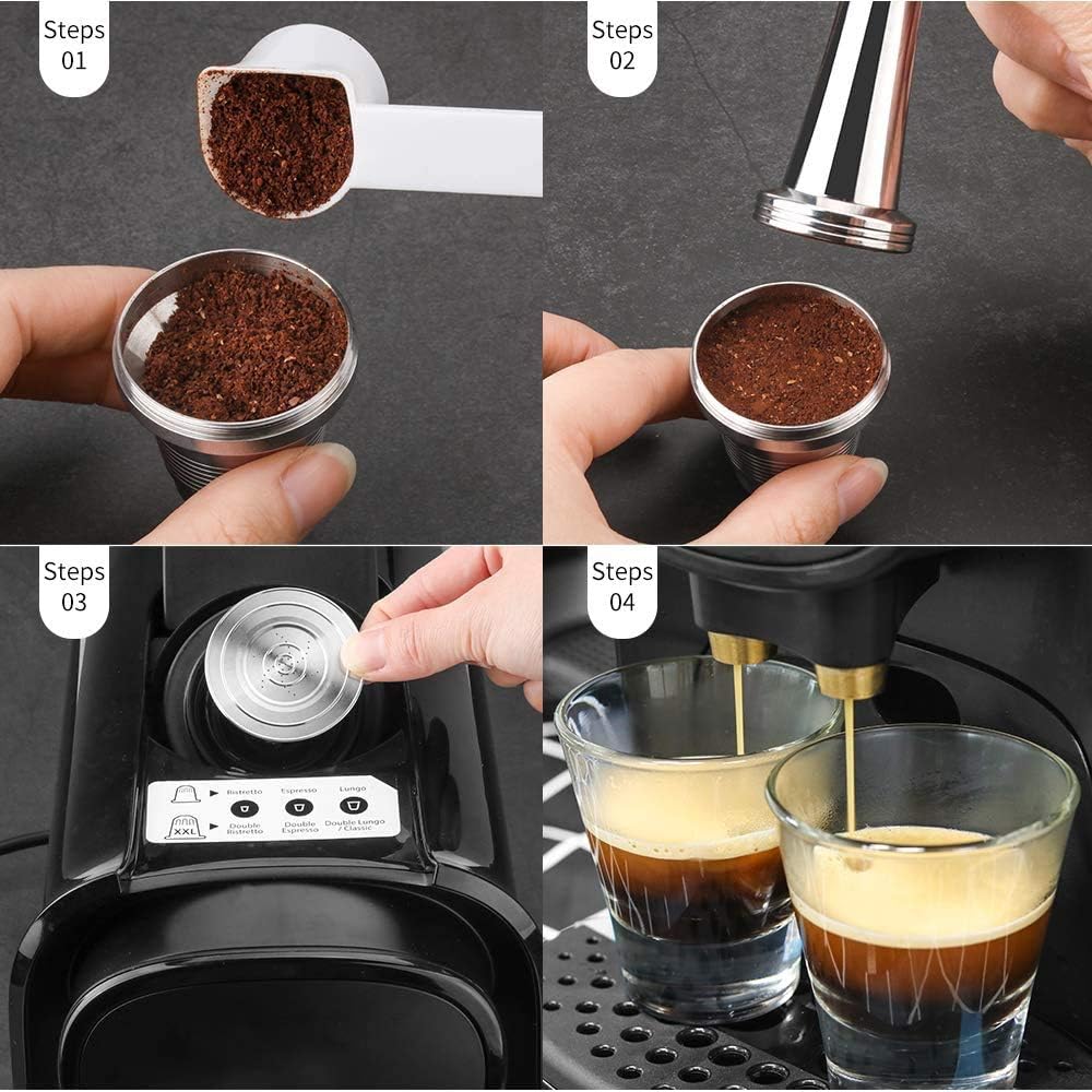 i Cafilas Cápsulas Recargable Reutilizables Acero Inoxidable Compatible con  Philips L'OR capsula recargable para nespresso，cafeteras y Cepillo,con  Cuchara de café Cepillo Café y té Filtros y repuestos para cafeteras  futakuchi-hakata.com