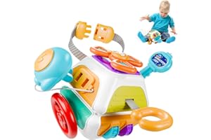 WANGFCL 10 in 1 Busy Cube Baby & Toddler Toys, Montessori Sensory Toys for Toddlers 2 3 Year Old, Fidget Busy Board Learning Toys, 18 9 12 Month Old Toys Travel Toys Infant Carseat Plane Travel Toy,