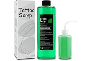 Dragoart Green Soap for Tattooing 16.9oz(500ml) Ultra-Concentrated 1:10 Dilution Tattoo Soap, Prep Wash with 8oz Squeeze Bottle, Tattoo Supplies for Tattoos Piercings, Clean Equipment Skin