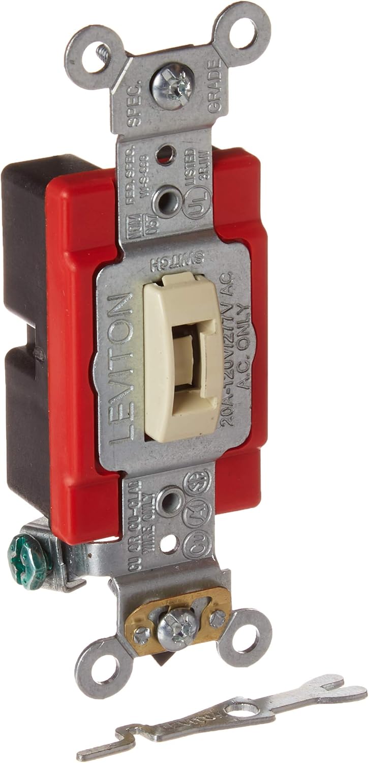 Leviton 12212IL 20Amp, 120/277Volt, Toggle Locking SinglePole AC