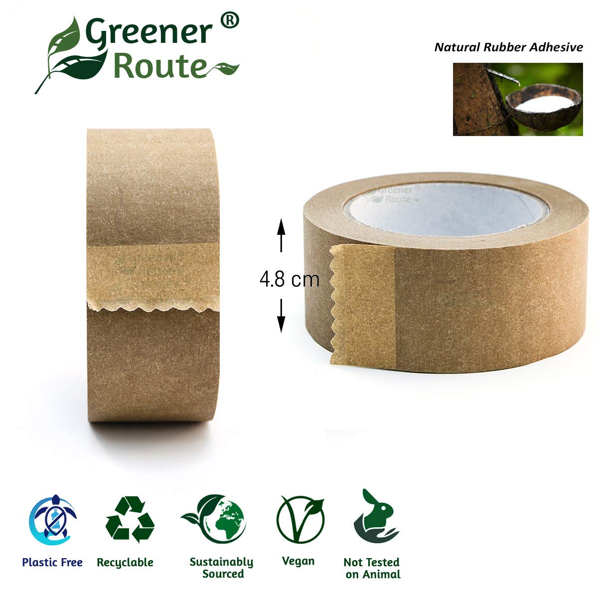 48mm Standard Framer's Paper Tape by Greener Route | Recyclable | Natural Rubber Self-Adhesive Saturated Paper Tape | 50 Meter Roll - Vegan - Sustainably Sourced (1) - Image 3