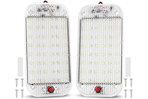Thlevel LED Dome Light, RV Interior Lighting 12v-85v 800 Lumens Super Bright RV LED Ceiling Dome Light with ON/Off Switch RV Lights Interior for Car/RV/Trailer/Truck/Camper/Boat (2 pcs)
