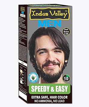 Indus Valley Speedy and Easy Hair Colour For Men Organic Hair Color (Dark Brown 3.0)