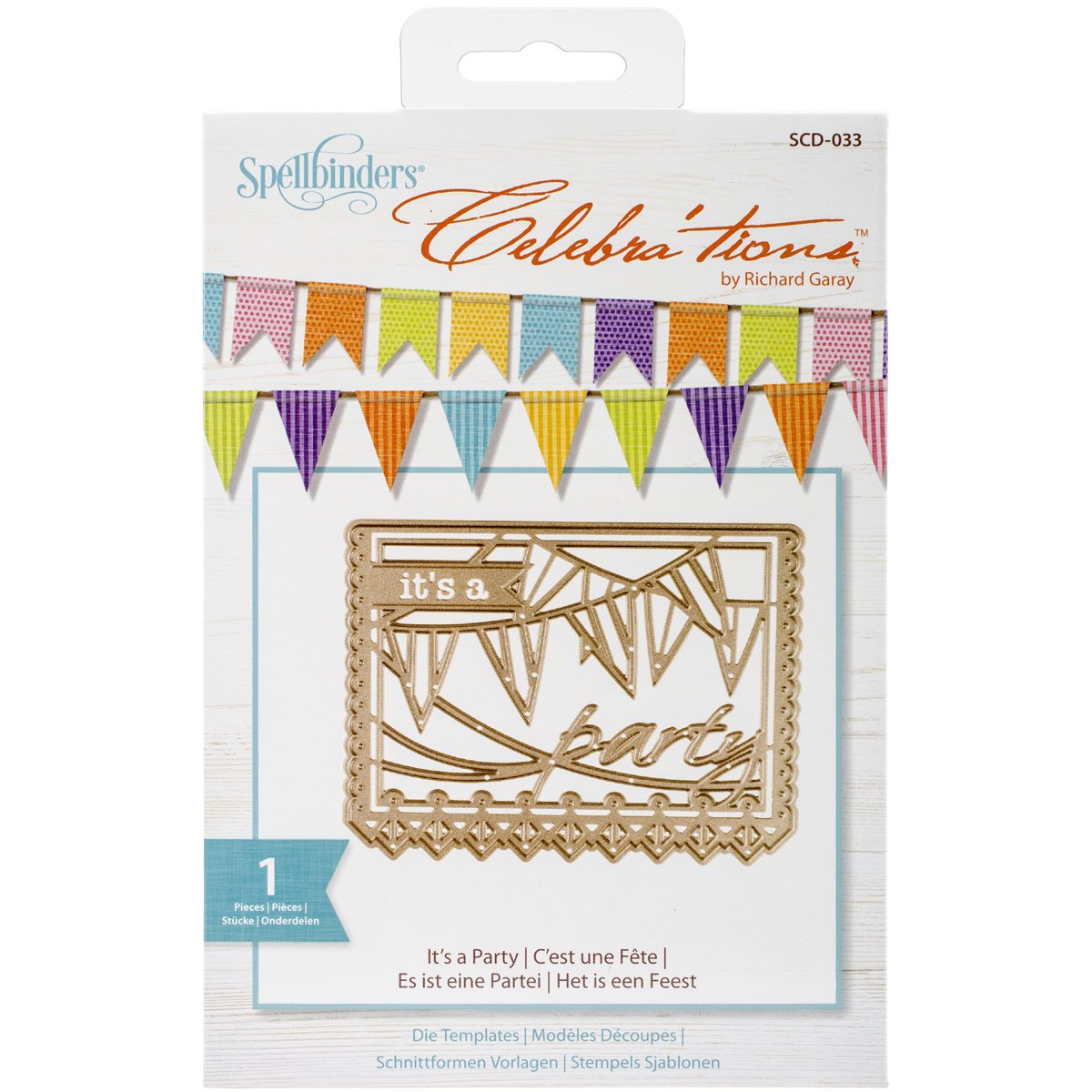 Spellbinders "It's a Party" Die, Set of 1, Brown