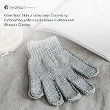 Hydrea London Exfoliating Gloves Bamboo Charcoal Face Body Deep Cleansing view 2