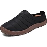 UBFEN Mens Womens Winter Warm Slippers with Fuzzy Plush Lining Slip on House Shoes Indoor Outdoor Anti-Skid Rubber Sole
