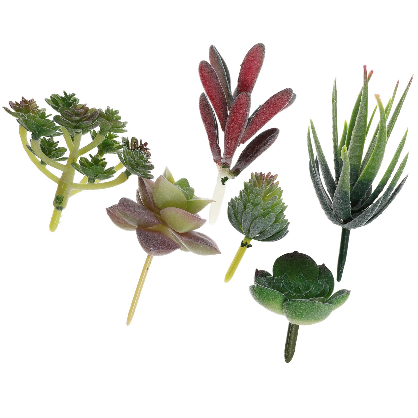 TOYANDONA Artificial Succulent Plants Unpotted, 6 Pack Realistic Faux Succulent Fake Picks for Lotus Landscape Decorative Garden Arrangement Decoration