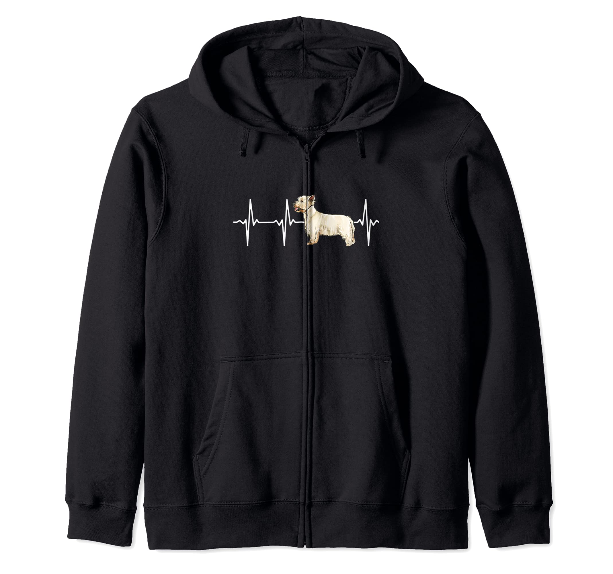 West Highland White Terrier Heartbeat Love My Dog Zip Hoodie