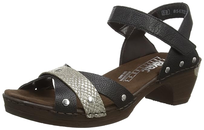 Rieker 66888 Women Platform Damen Plateau Sandalen mit Blockabsatz
