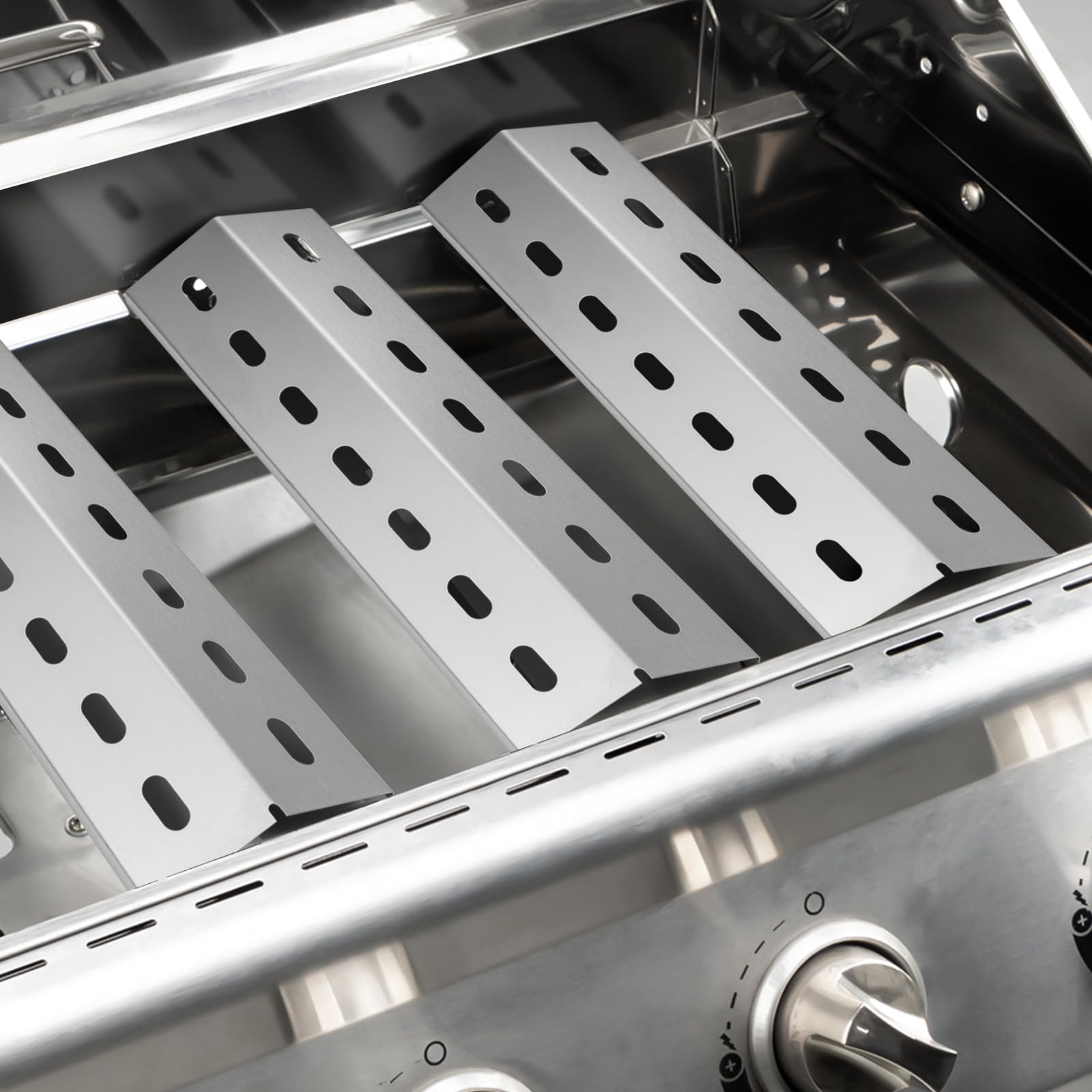 36,5 x 12 cm Edelstahl Universal Brennerabdeckung Heizplatte Ersatzteile für Enders Chicago 3, Enders Boston 6 Kr Turbo, Enders Boston Pro 3K, Tepro 3561,Barbecook Brahma 4.0, 3 Stück Flammenverteiler 8