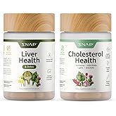 Snap Supplements Liver Health &amp; Cholesterol Health Supplement Bundle, 60 ea | Milk Thistle, Resveratrol, Dandelion to Support Liver, Digestive and Metabolic Health 60 Capsules Each 30-Day Supply