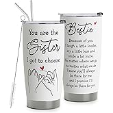 HOMISBES Best Friend Tumblers - 20oz Travel Cups for Besties and Friends - Bestie Birthday Gifts