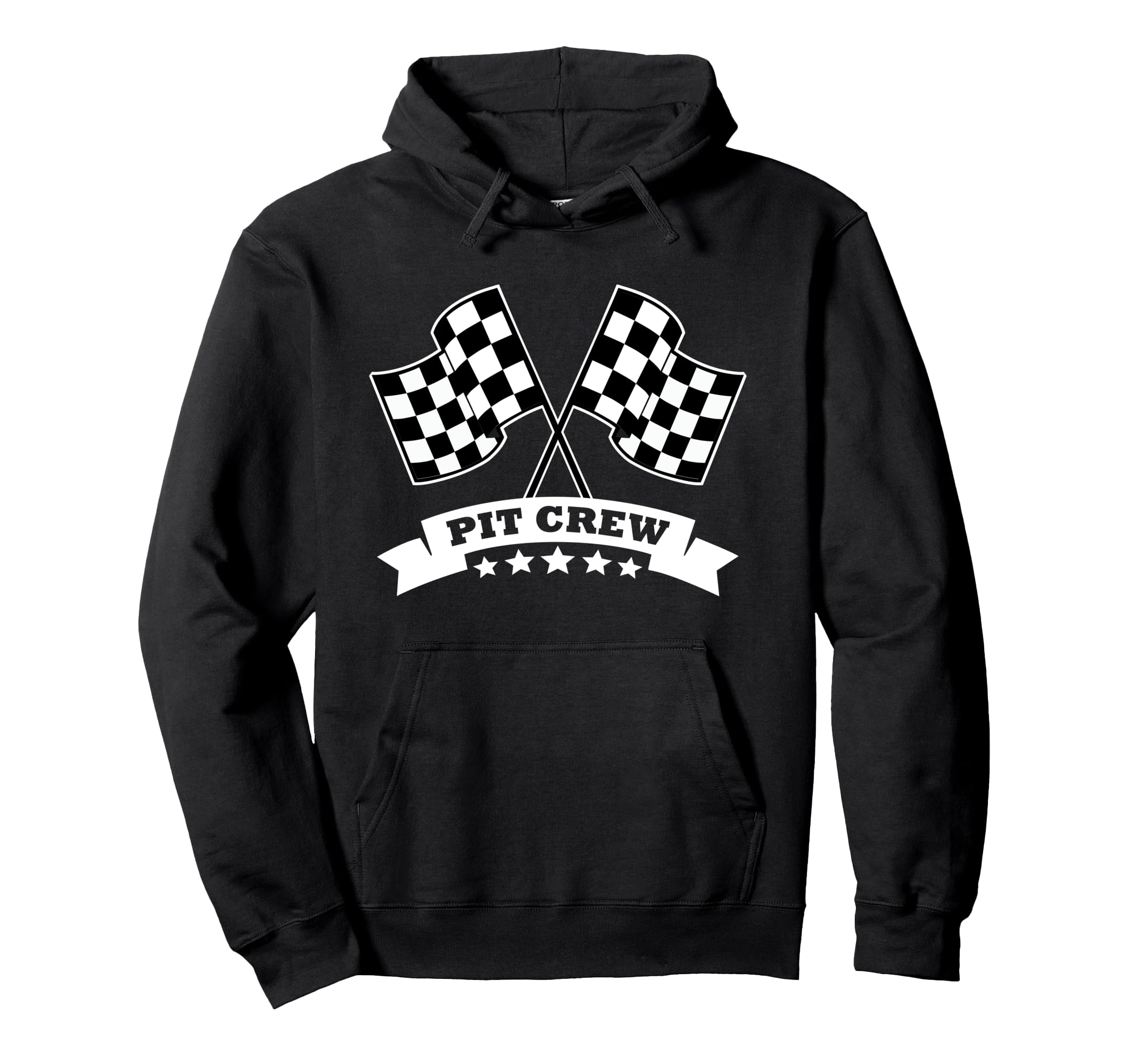 Pit Crew for Race Car Parties White Banner Pullover Hoodie