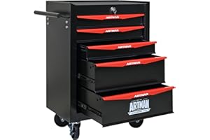 RYH 5 Drawers Rolling Tool Chest - Heavy Duty Mobile Tool Cart with Locking Wheels & Ball Bearing Drawers 30.5" H x 20.9" W x 13" D, Garage Tool Storage Cabinet (Black, 5 Drawers)
