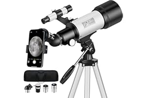 Mijiaowatch Telescope for Adults, 70mm Aperture 400mm Portable Travel Telescope with Tripod, Finder Scope, Phone Adapter, Car