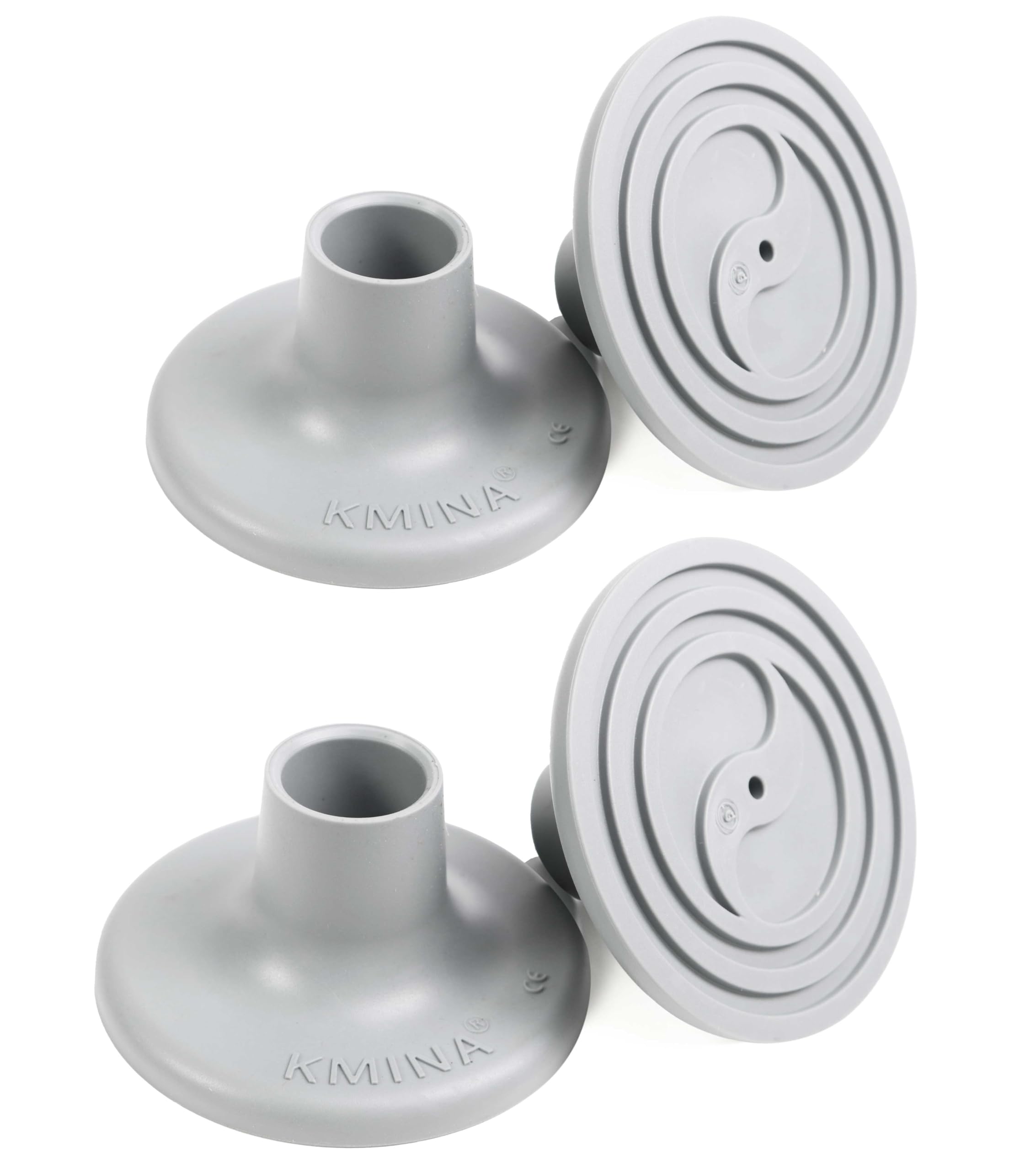 KMINA Replacement Feet for Shower Chair 28 mm (x4 Units), Non Slip Ferrule for Disabled Bath Seat, Grey