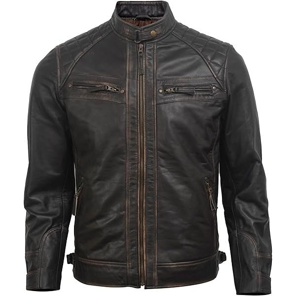 ジャケット・アウター SUBLATIONS HEAVY WOOL MOTORCYCLE JACKET JACKETVILLE Mens Vintage Distressed Motorcycle Biker Leather