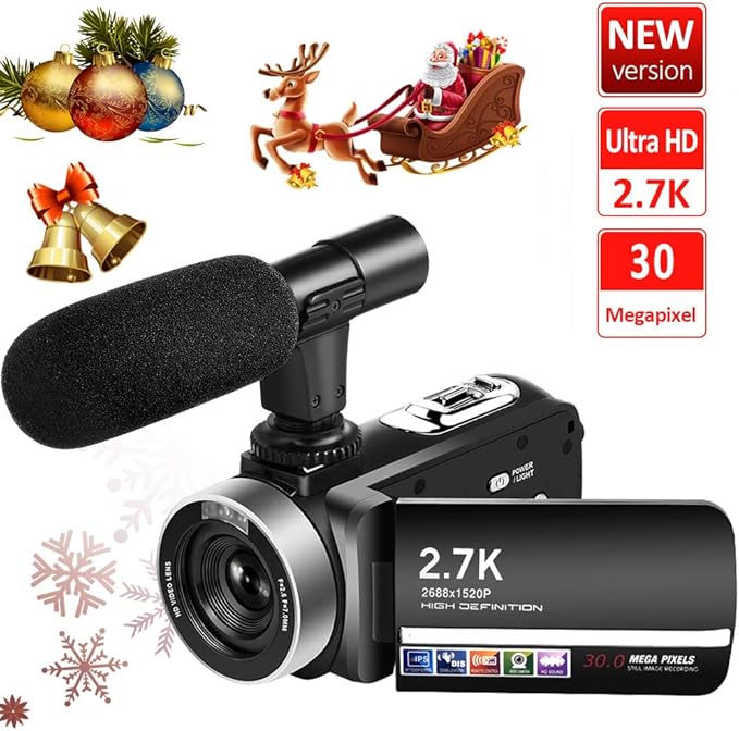 Camcorder 2.7K Video Camera Full HD 30MP Vlogging Amazon.co.uk Camera & Photo