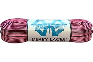 Derby Laces Striped - Flat, 10mm Wide, for Boots, Skates, Roller Derby, and Hockey Skates