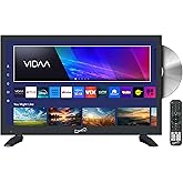 Supersonic SC-1926DVD 19-inch LED Smart HDTV w/DVD Player, 3X HDMI, 1080p, WiFi, USB, AC/DC Compatible for Home, Kitchen, or