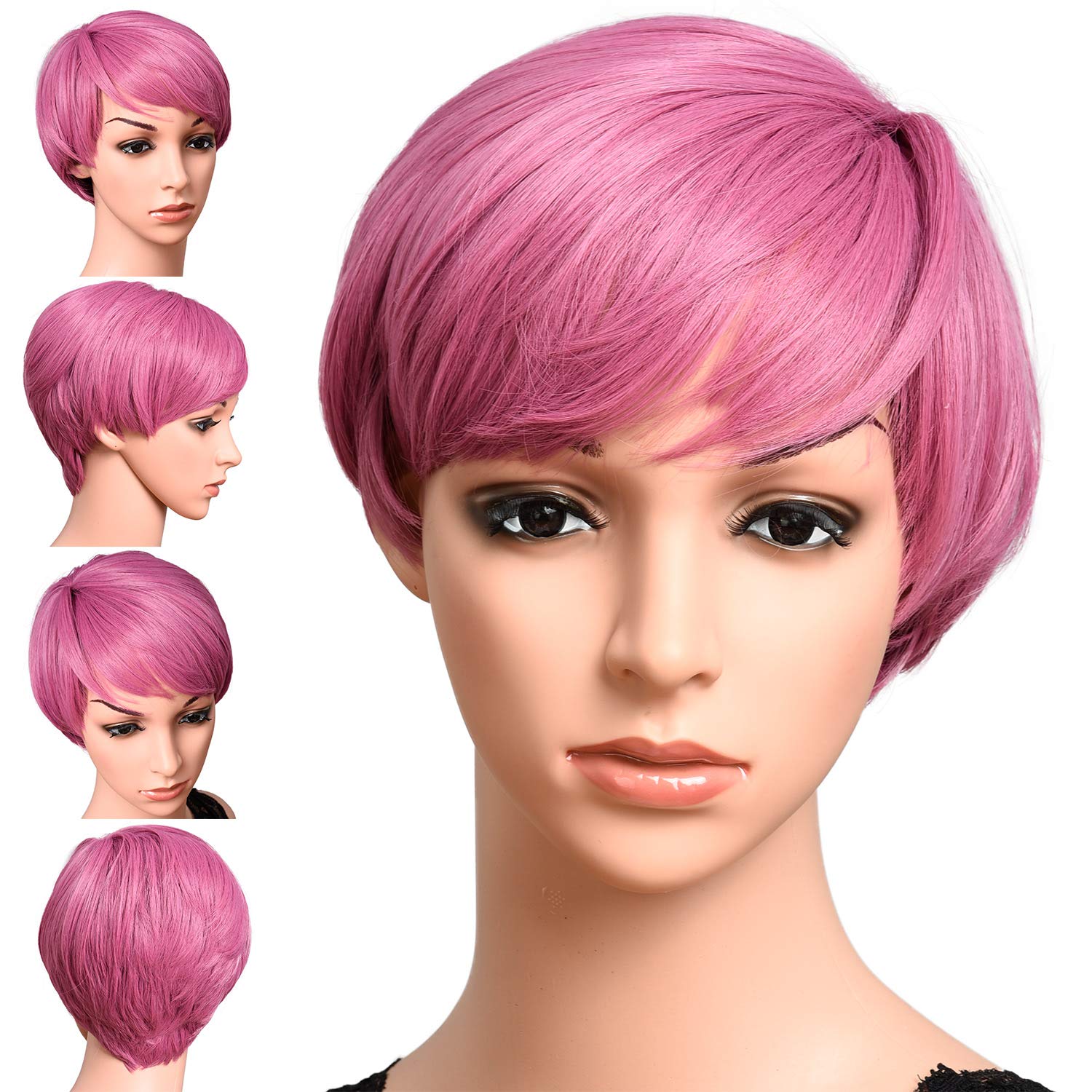 Short pink pixie wig Clearance