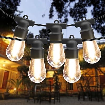 Buy 2 Pack 48ft Outdoor String Lights Waterproof Patio Lights Led String Lights Commercial Hanging Lights S14 String Lights With 4 Spare 2700k Bulbs Outdoor Lights String Decorative Patio Porch Garden Online