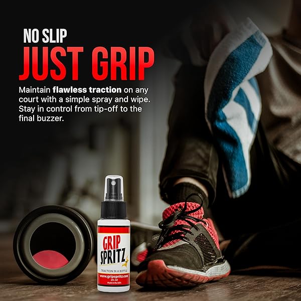 GRIP SPRITZ – BASKETBALL SHOE GRIP SPRAY – IMPROVE SOLE TRACTION & COURT GRIP – REJUVENATE & ELONGATE SNEAKER LIFE – ANTI SLIP GRIP & PERFORMANCE ENHANCER – BASKETBALL ACCESSORY