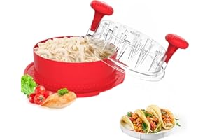 EOAOD Chicken Shredder, 2025 Pro Chicken Breast Shredder Tool Twist Large, Visible Meat Shredder Machine with Widened Anti Slip Mat Fix, Suitable for Tocas, Buffalo Chicken Dip, Dishwasher Washable(Red)