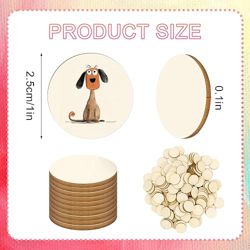 200 Pieces Unfinished Wood Circles - 1.5 Inch Round Discs For DIY Crafts & Painting (1/8" Thick) - View #12