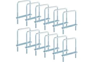 AOKLIT 12 Pcs Square u-Bolts Zinc Plated, U Bolt Carbon Steel for Sailboat Trailers, Tube, Industrial Supplies(3/8'' x 4'' x 7'')