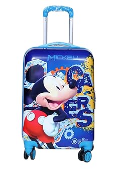 Tramp & Badger Mickey Printed Pattern Non-Breakable & Extra Light Weight Kids Trolley Bag- Multi-Colour