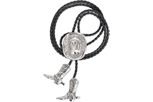 WENTUR Bolo Ties for Men Western - 3D Cowboy Hat Design With Vintage Boots, Western Bolotie Bola Tie