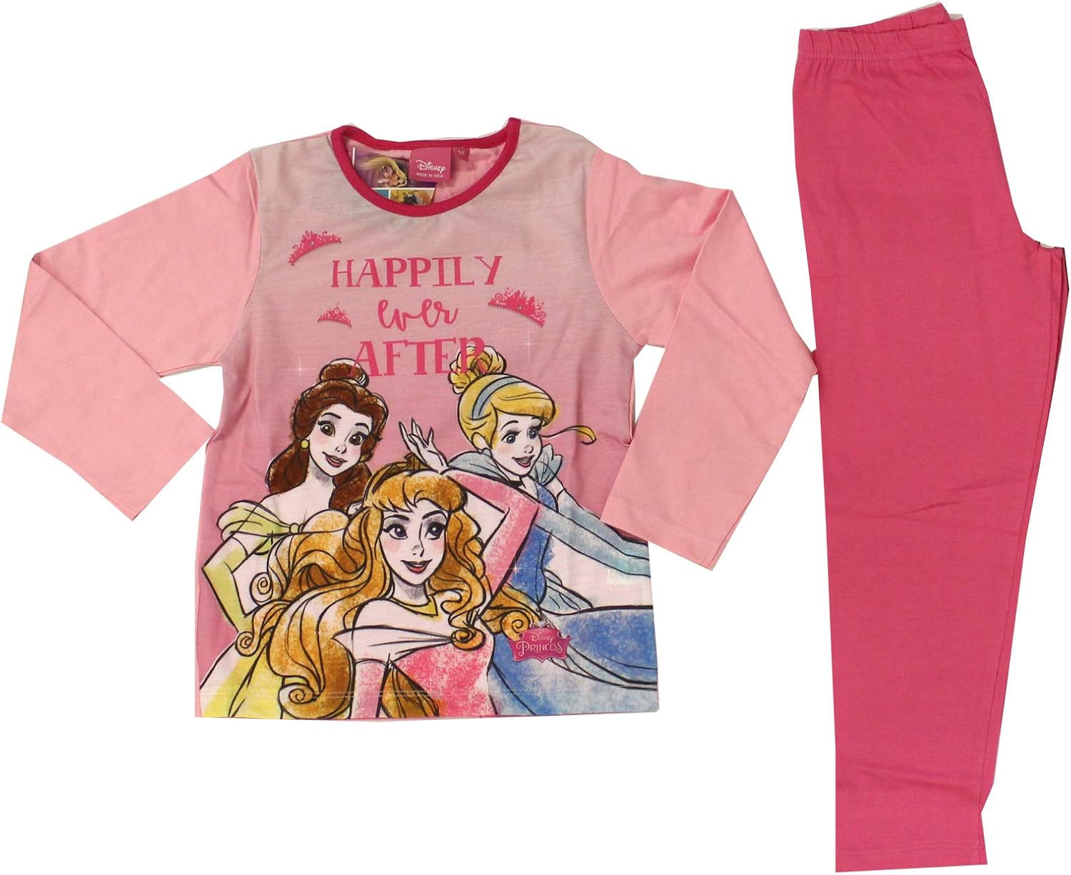 Girls/Kids Disney Princess Childrens Pyjamas/Pyjama Set Pink Age 310
