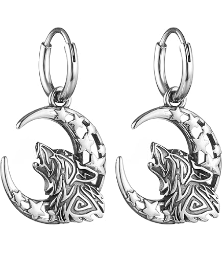 Amazon.com: HZMAN Viking Wolf Dangle Drop Earrings for Men Women