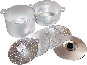 Mantovarka (6 L) 4-Tiered Cookware Uzbek Cuisine/Dumpling Steamer + Color Book With Russian Recipes