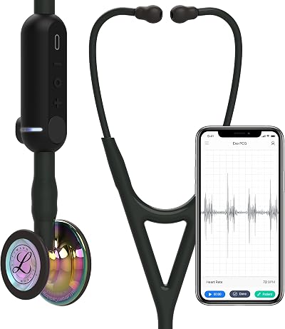 Littmann CORE Digital Stethoscope Rainbow Chestpiece Black Tube 8572 69 cm