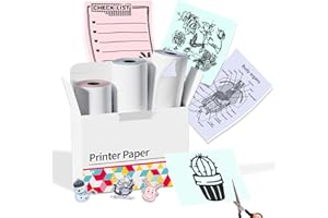 Memoking HD M02 Thermal Printer Stickers, Color Sticker Paper Compatible with Phomemo M02 M02E Q02 M02D M02X M04S Mini Sticker Printer, Pink,Blue,lavender purple, 50mm x 3.5m/Roll, 3 Rolls