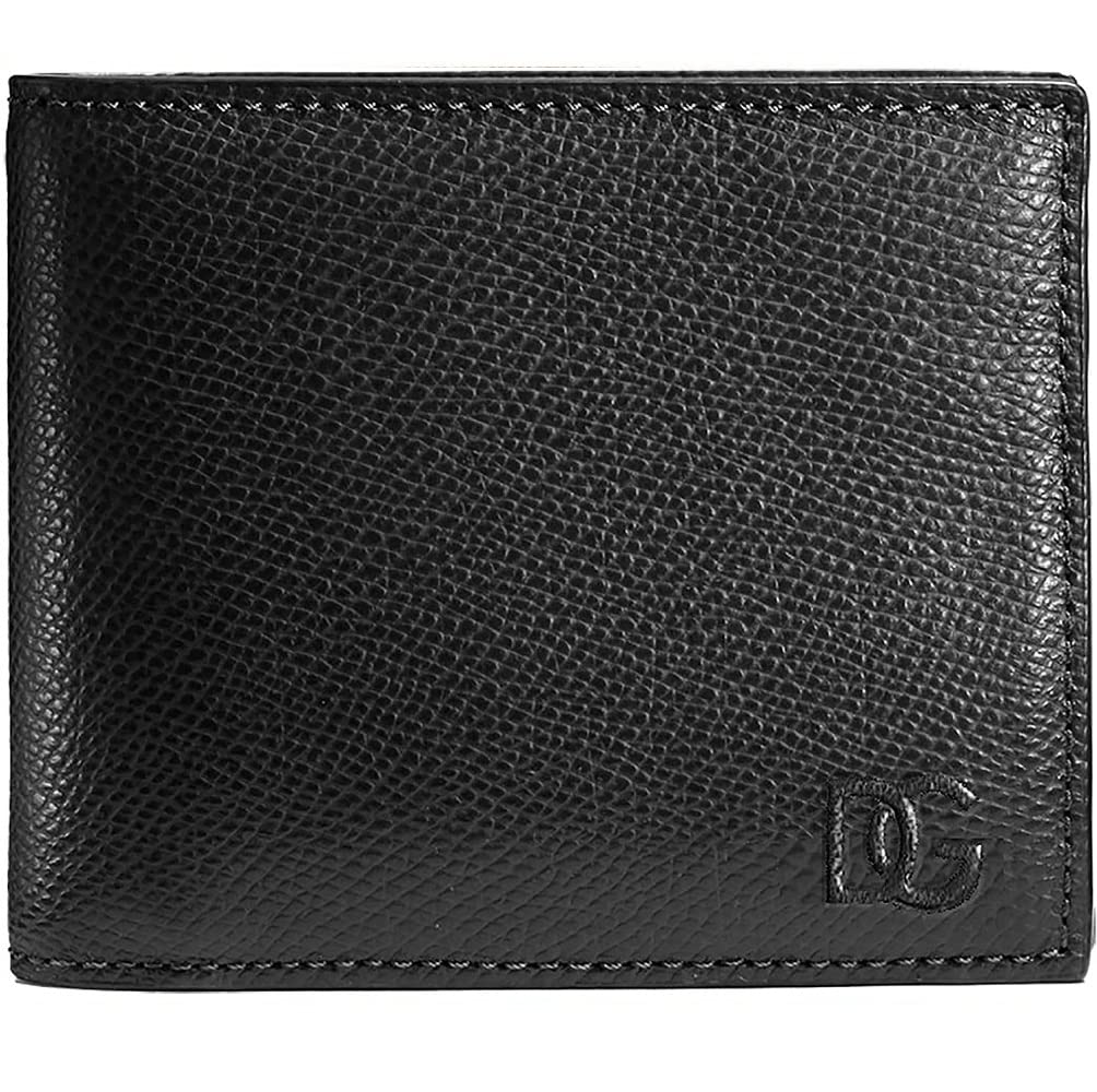 DG STUDIO Designer Men's Genuine Leather Wallet Black RFID Blocking Bifold Flip Men Wallets Card Holder Purse ID Window Coin Zipper Pocket with Gift Box (Classic Black)