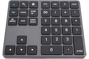 Zunate 35 Keys Wireless Number Pad, Wireless Number Pad Bluetooth 5.0, Financial Accounting Rechargeable Number Keyboard for 