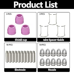 AG60P Plasma Cutter Torch Consumables, 26Pcs