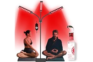 Arikashin Red Light Therapy Lamp with Adjustable Stand, Timer, Height, Brightness - 660nm, 660nm+850nm, 660Nm+940nm- Effective for Body and Skin Vitality, 3-Head,Black,27W