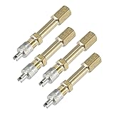 X AUTOHAUX 4pcs 50mm/1.97" Long Brass Auto Tire