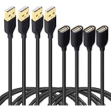 Besgoods 4-Pack - Durable 6ft/2m USB 2.0 Extension Cable A Male to A Female Cable Extender Cord for Keyboard, Mouse, Printer - Black