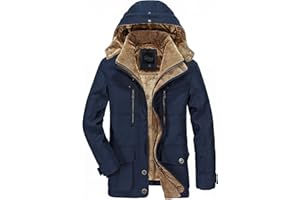 APTRO Men's Winter Coat Warm Parka Jackets Faux Fur Lined Outdoor Coat with Removable Hooded