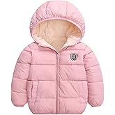 Mfmiudole Baby Boys Girls Winter Coats, Thick Hooded Down Kids Infants Toddlers Winter Warm Jacket Outerwear for 1-7 Years