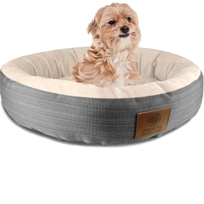 American Kennel Club AKC3615GRAY Mason 22" Round Pet Bed Amazon.ca Pet Supplies