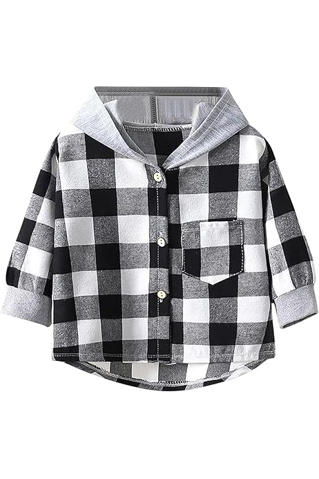 Baby Carhartt Kids' Plaid Flannel Hoodie Cozy Button-Up Shirt